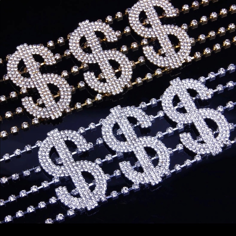 $$$ Dollar Rhinestone Necklace - Picture 4 of 6